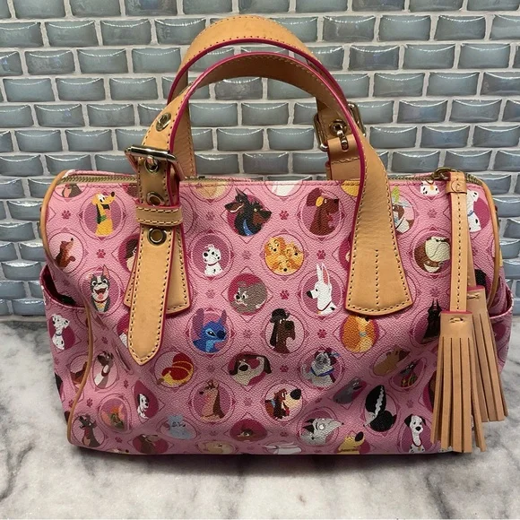 Dooney & Bourke Pink Disney dogs satchel - Picture 3 of 10